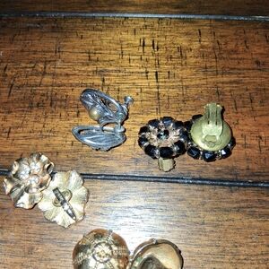 Vintage Clip-On Earrings Set in Gold and Silver